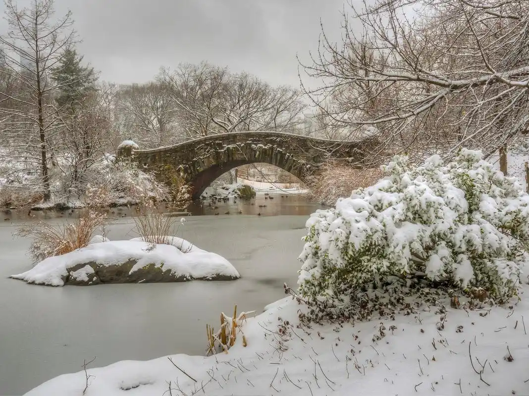 Broken Bridge with Remnant Snow